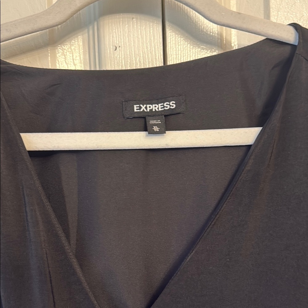 Express Flowy Elegant Black Dress - Picture 2 of 11